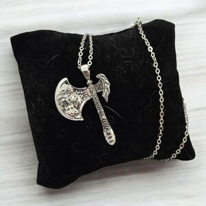 Tomahawk Axe Necklace Native American Tribal Pendant Silver Chain Western Men's